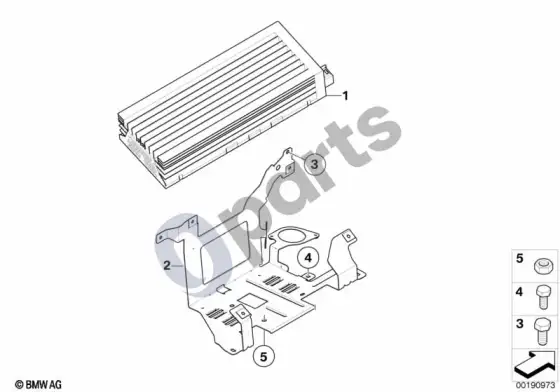 BMW 3 E92 E93 amplifier/bracket, indiv. audio system; 2007.06 - ... (E92 316I, E93 320D) – schema