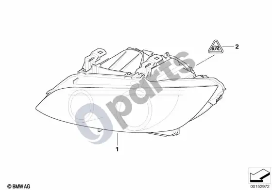BMW 3 E92 E93 žibintas (E92 316I, E93 320D) – schema