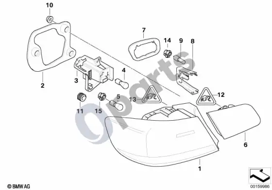 BMW 3 E92 E93 galinis žibintas (E92 316I) – schema
