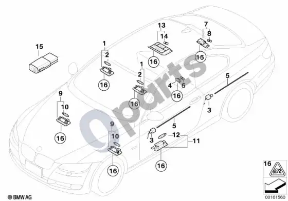 BMW 3 E92 E93 įvairios lemputės (E92 316I) – schema
