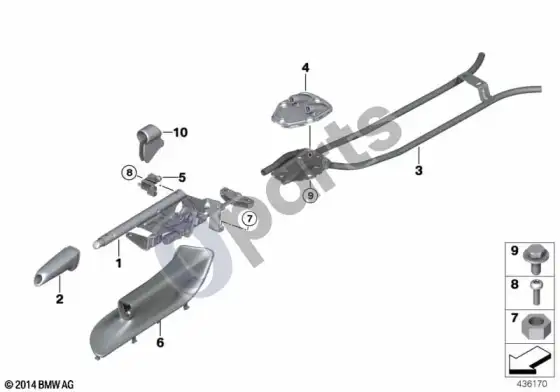 BMW 3 E92 E93 rankinio stabdžio svirtis (E92 316I) – schema