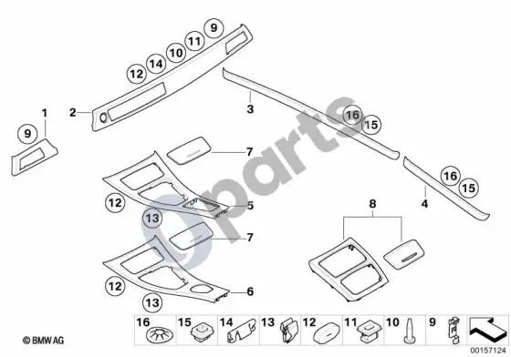 BMW 3 E92 E93 retrofit, int.trim strips, titanium line – schema