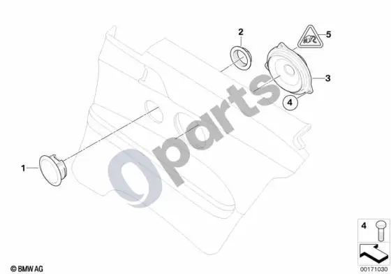 BMW 3 E92 E93 single parts, speaker,side trim panel (E92 316I) – schema