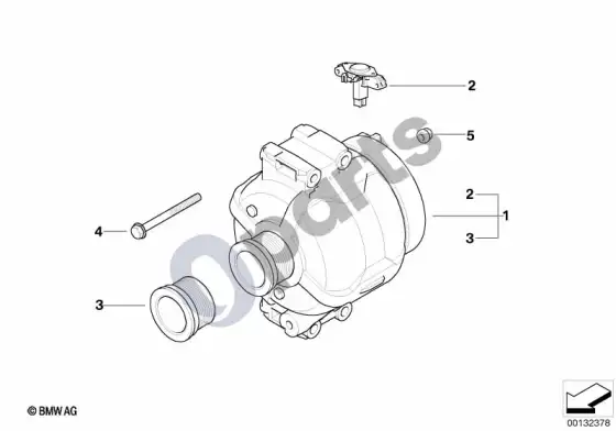 BMW 3 E92 E93 generatorius 140/150A – schema