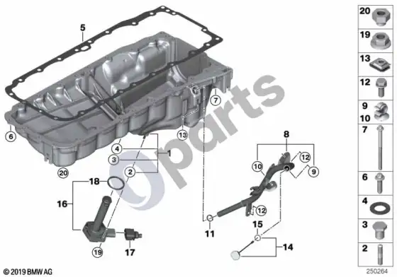 BMW 3 E92 E93 alyvos karteris / alyvos lygio matuoklis (E92 330DN57, E93 330DN57) – schema