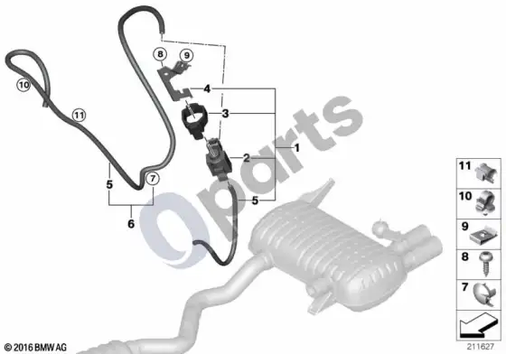 BMW 3 E92 E93 vakuuminis valdymas, išmetimo sklendė (E92 335I, E92 335XI) – schema