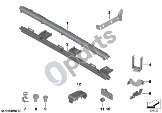 BMW 3 E92 E93 laidų pynės tvirtinimo detalės (E92 335XI) – schema