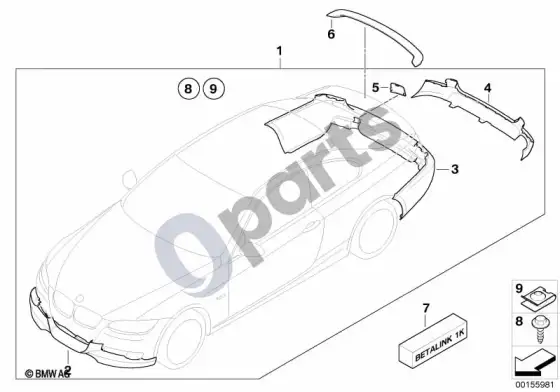 BMW 3 E92 E93 aerodinaminis paketas gruntuotas – schema
