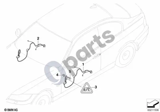 BMW 3 E92 E93 durų laidų pynė (E92 LCI 316I) – schema