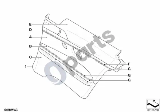 BMW 3 E92 E93 individual side trim panel, full leather; 2006.12 - ... (E92 LCI 316I, E92 316I) – schema