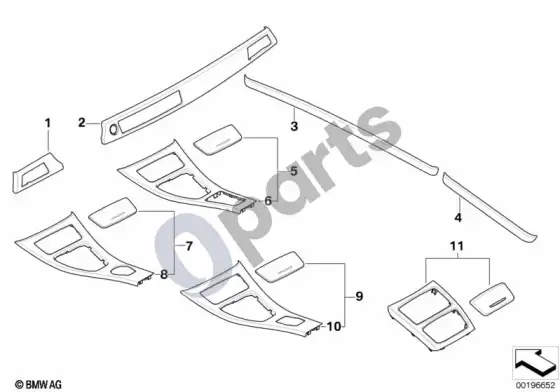 BMW 3 E92 E93 individual wood trims; 2006.12 - ... – schema