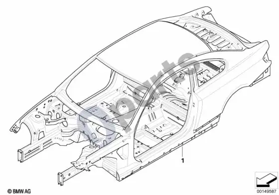 BMW 3 E92 E93 kėbulo karkasas – schema