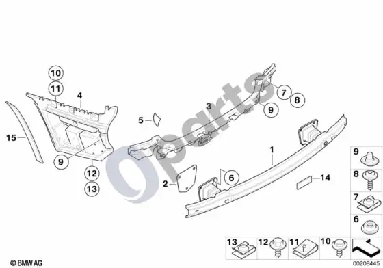 BMW 3 E92 E93 galinis laikiklis – schema
