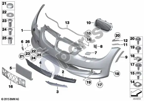 BMW 3 E92 E93 priekinė apdailos plokštė (E92 LCI 316I) – schema