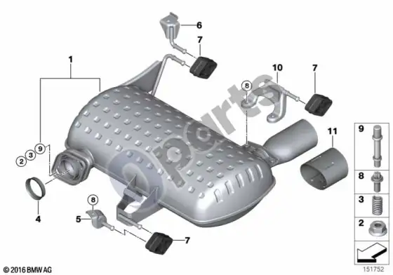 BMW 3 E92 E93 galinis duslintuvas (E92 LCI 320IN46N, E92 320IN46N, E93 320IN46N) – schema