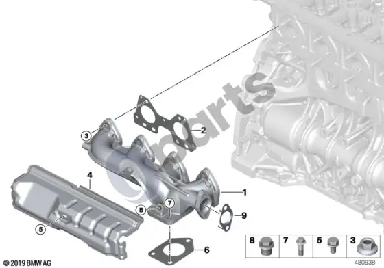 BMW 3 E92 E93 išmetimo kolektorius – AGR (E92 LCI 320XD, E92 LCI 320D) – schema