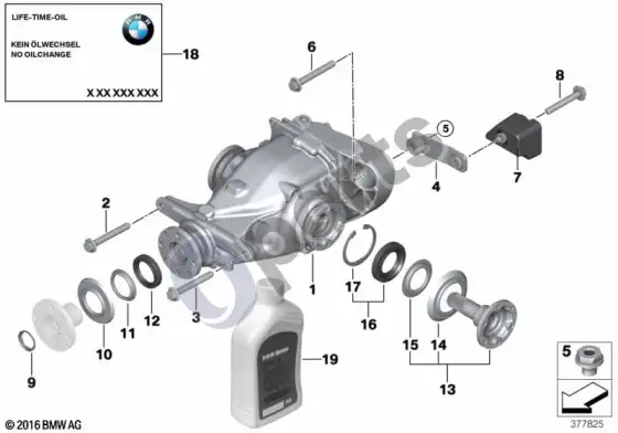 BMW 3 E92 E93 diferencialo pavara / išėjimas (E92 LCI 325XIN53) – schema