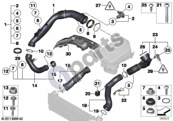 BMW 3 E92 E93 oro kanalas – schema
