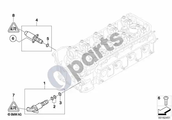 BMW 3 E92 E93 cilindrų galvutė, elektriniai papildomi komponentai (E92 LCI M3, E92 M3, E93 M3) – schema