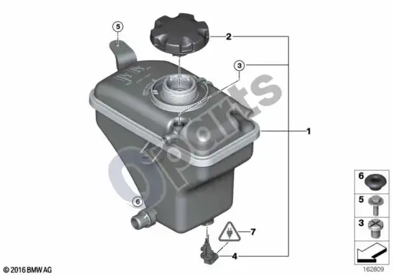 BMW 3 E92 E93 išsiplėtimo bakelis (E92 LCI M3, E92 M3, E93 M3) – schema