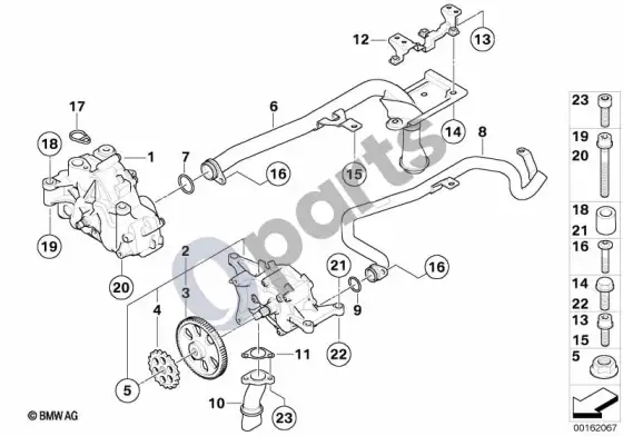 BMW 3 E92 E93 tepimo sistema / alyvos siurblys (E92 LCI M3, E92 M3, E93 M3) – schema