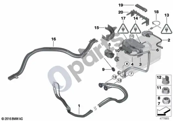 BMW 3 E92 E93 akumuliatoriaus laidas/skirstomoji dėžė, galinė (E93 320D) – schema