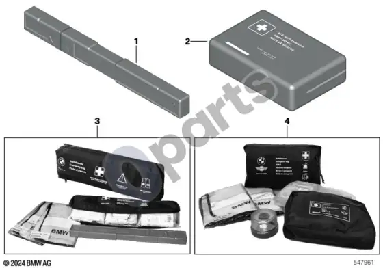 BMW 3 E92 E93 avarinis ženklas / vaistinėlė / pagalvėlė (E93 320D) – schema
