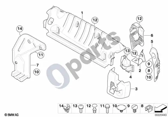 BMW 3 E92 E93 bagažinės slenksčio apdaila (E93 320D) – schema