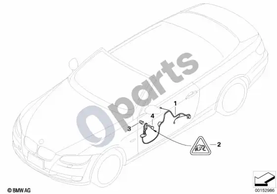 BMW 3 E92 E93 durų laidų pynė (E93 320D) – schema