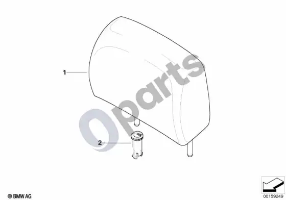 BMW 3 E92 E93 galinės sėdynės galvos atrama (E93 320D) – schema