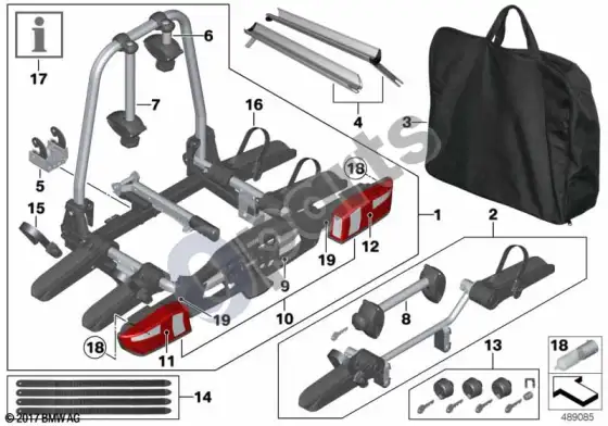 BMW 3 E92 E93 galinis dviračių laikiklis pro (E93 320D) – schema