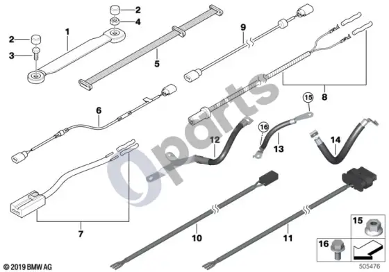 BMW 3 E92 E93 įvairūs papildomi laidų komplektai (E93 320D) – schema