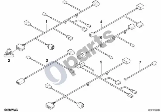 BMW 3 E92 E93 sėdynės laidų komplektas (E93 320D) – schema