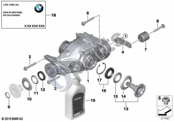 BMW 3 E92 E93 diferencialo pavara / išėjimas (E93 330DN57) – schema