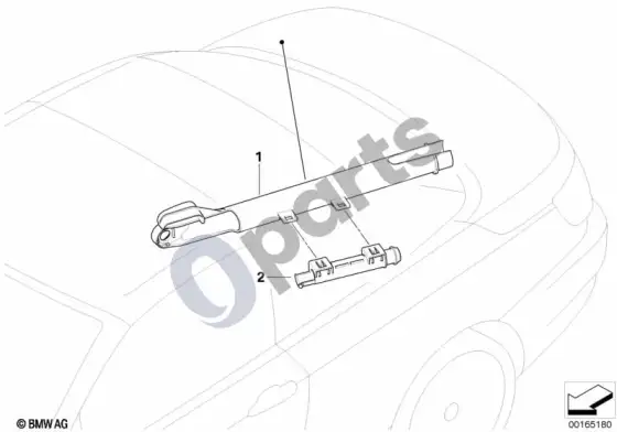 BMW 3 E92 E93 galinio bagažinės dangčio kabelio kreipiklis – schema