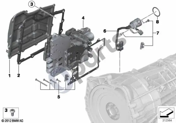 BMW 3 E92 E93 GS7D36SG mechatronika – schema