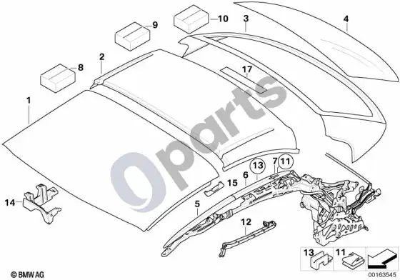 BMW 3 E92 E93 hardtop, retractable, roof shells – schema