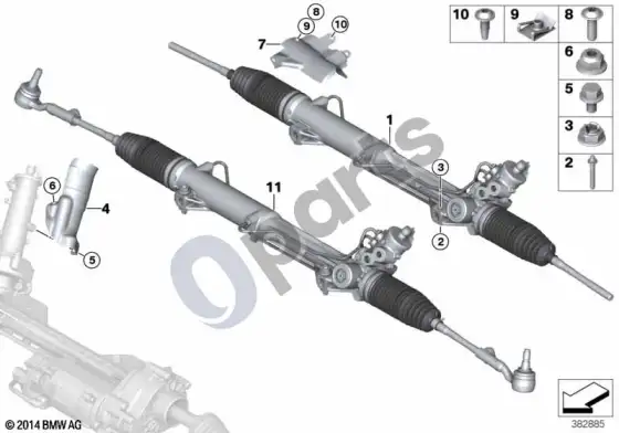 BMW 3 E92 E93 hidraulinė vairo pavara – schema