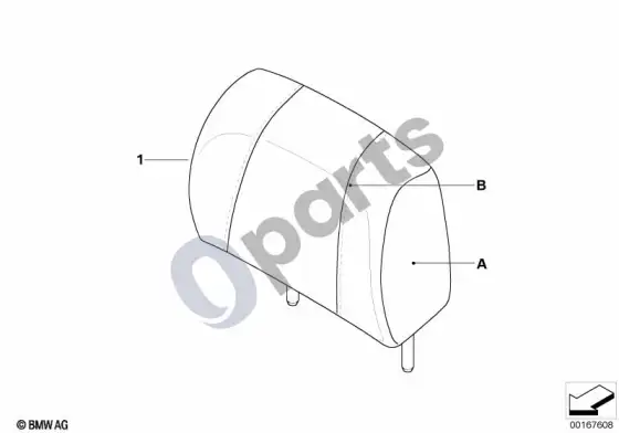 BMW 3 E92 E93 ind. headrest, sports seat, rear; 2006.12 - ... – schema