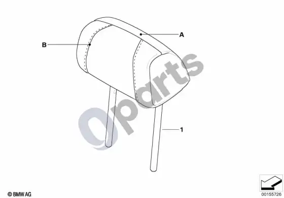 BMW 3 E92 E93 ind. headrest, sports seat, rear; 2007.03 - ... – schema