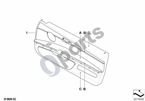 BMW 3 E92 E93 indiv. door trim panel, part leather LC; 2007.09 - ... – schema