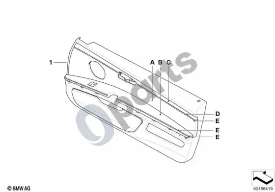 BMW 3 E92 E93 indiv. door trim panel, partial leather; 2006.12 - ... – schema