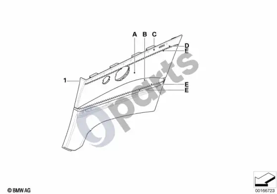 BMW 3 E92 E93 indiv.lateral trim panel,partial leather; 2006.12 - ... – schema