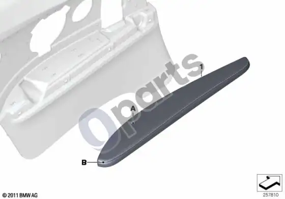 BMW 3 E92 E93 individual armrest, rear, LC; 2008.03 - ... – schema