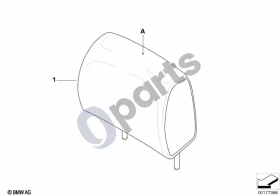 BMW 3 E92 E93 individual head restraint, rear, LC; 2007.09 - ... – schema
