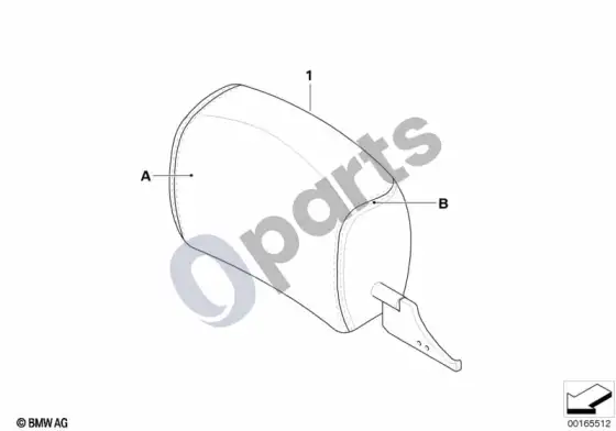 BMW 3 E92 E93 indv. headrest, basic seat, front; 2006.12 - 2008.09 – schema