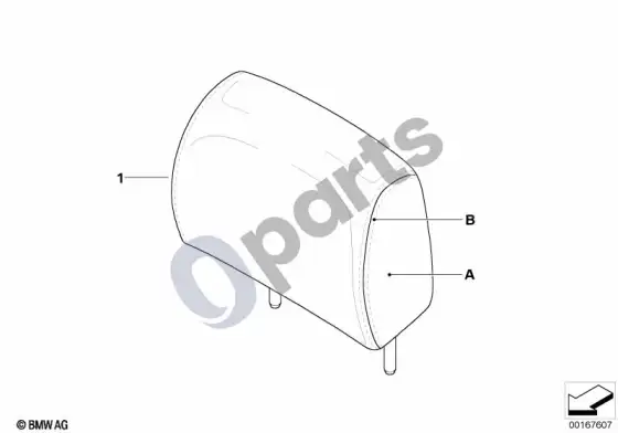 BMW 3 E92 E93 indv. headrest, basic seat, rear; 2006.12 - ... – schema
