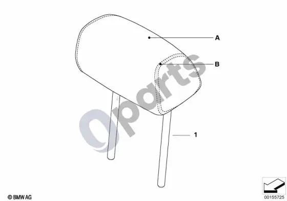 BMW 3 E92 E93 indv. headrest, basic seat, rear; 2007.03 - ... – schema