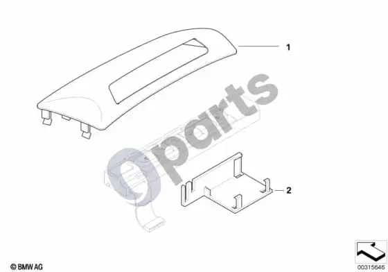 BMW 3 E92 E93 jungiklių bloko dangtelis, centrinė konsolė – schema