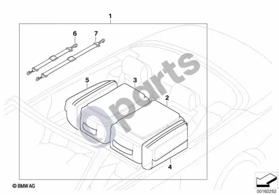 BMW 3 E92 E93 lagaminas – schema